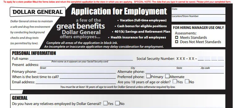 dollar general pdf application