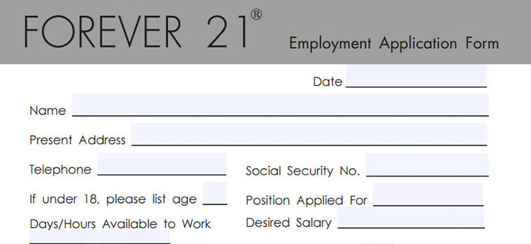 foerever 21 pdf application