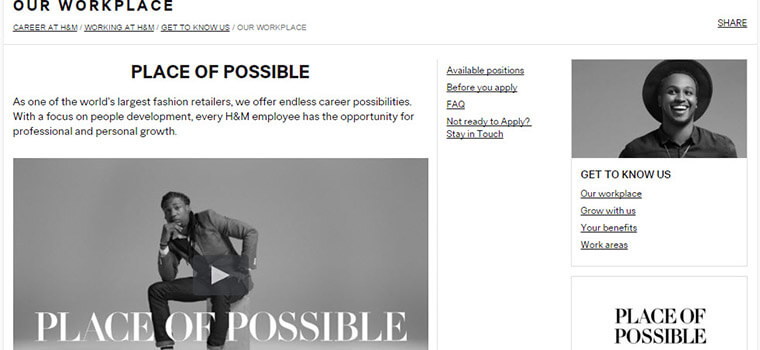 h and m careers