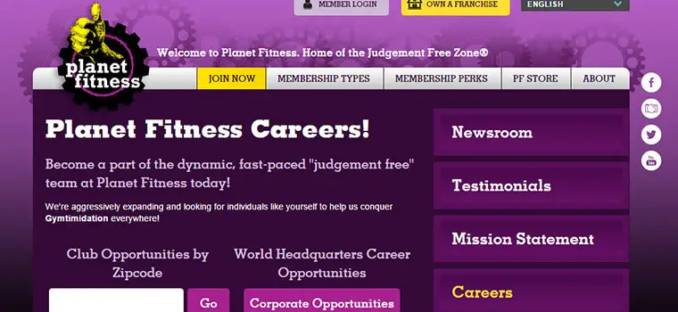 planet fitness job application