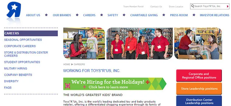 Toys R Us Jobs  2022 Application Requirements, Careers & Interview Tips