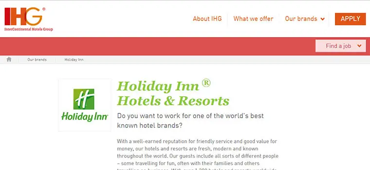 carriera Holiday Inn