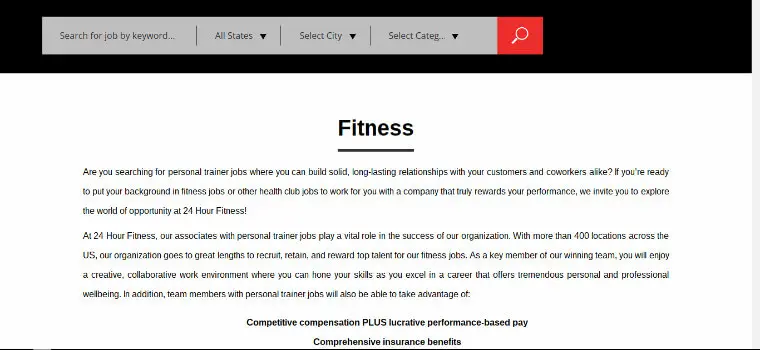 24 Hour Fitness job application