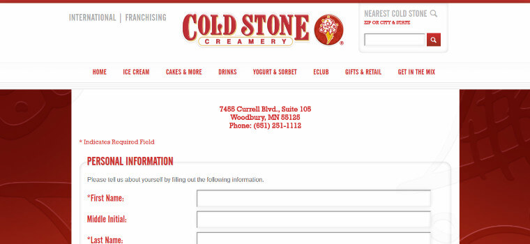 Cold Stone Printable Application Form Cold Stone Printable Application Form