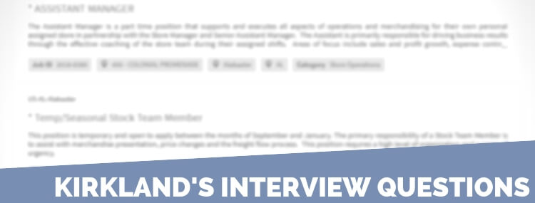 Kirkland's Interview Questions