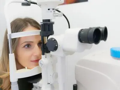 Opticians check the eyes using a Refractor.